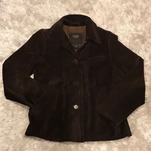 Coach chocolate brown suede jacket; Size XS